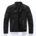 veste homme col montant style biker en noir