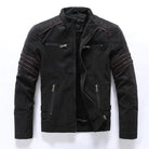 veste homme col montant style biker en noir