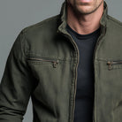 veste homme col montant zip moto