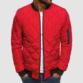 veste homme col revers zippée en rouge