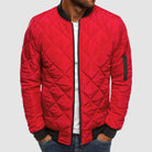 veste homme col revers zippée en rouge