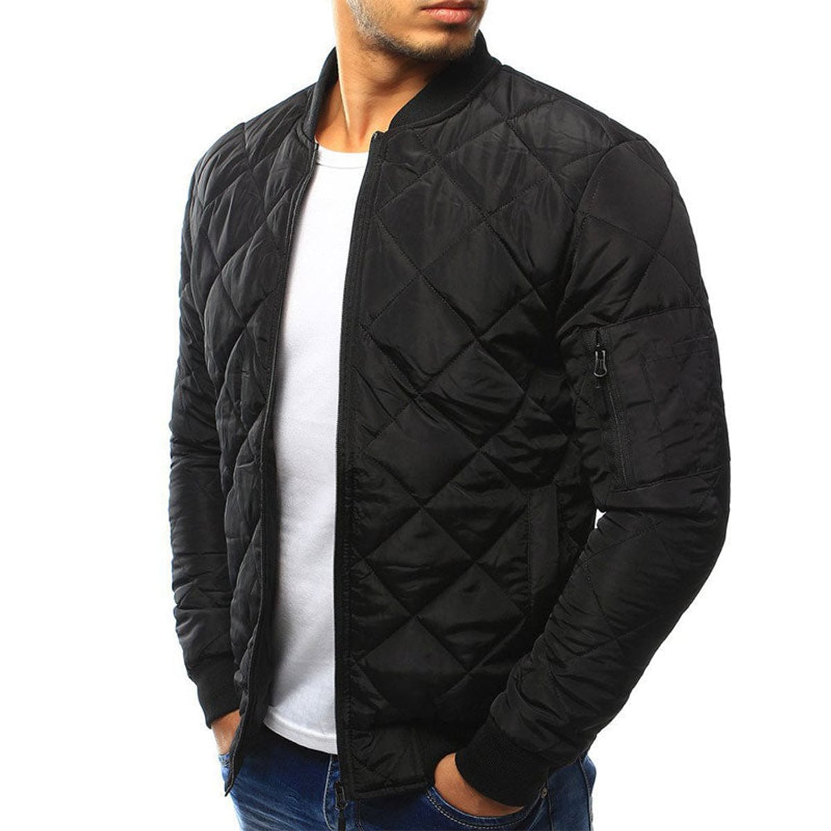veste homme col revers zippée