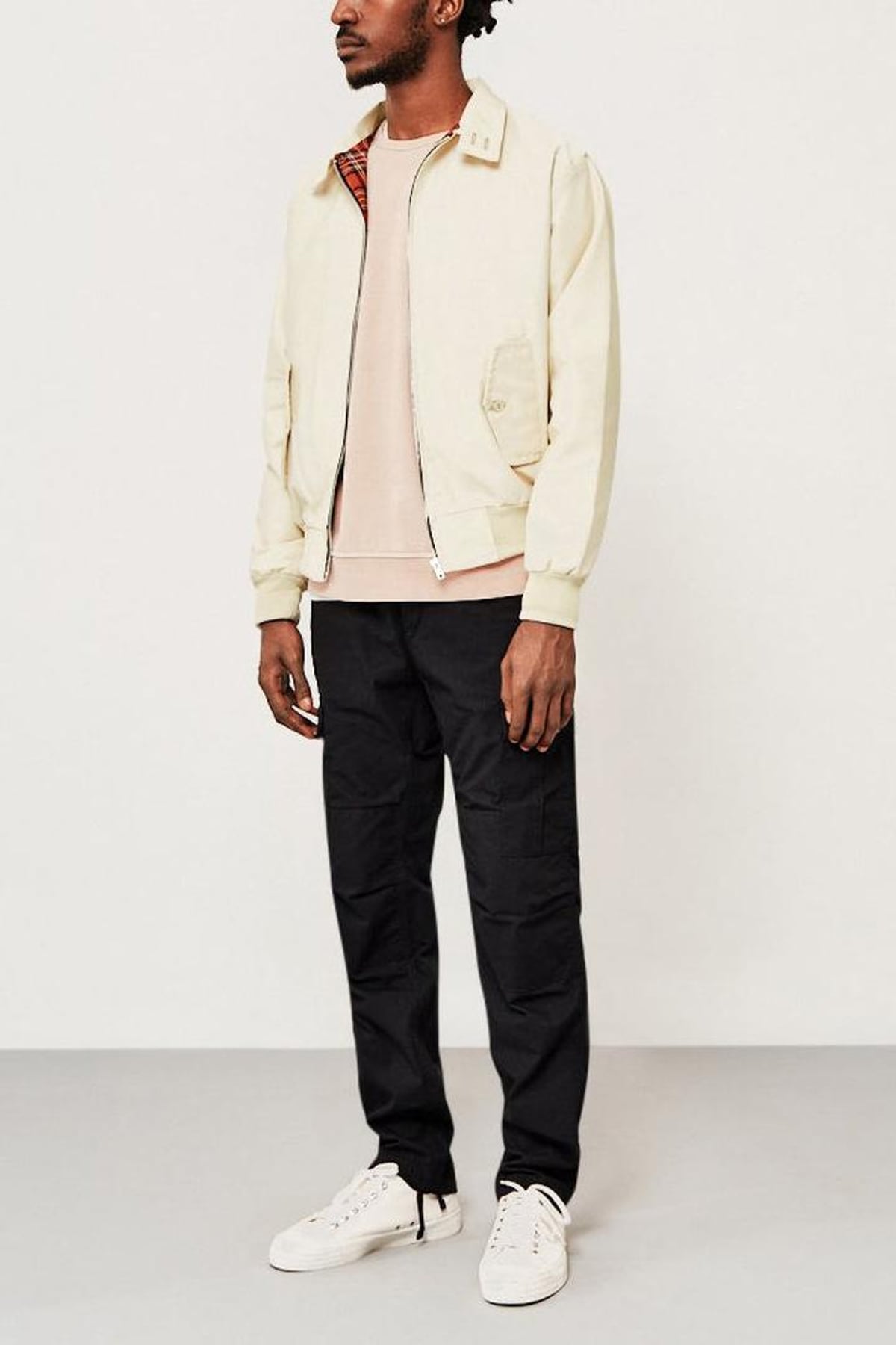 veste homme coupe droite col chemise en beige