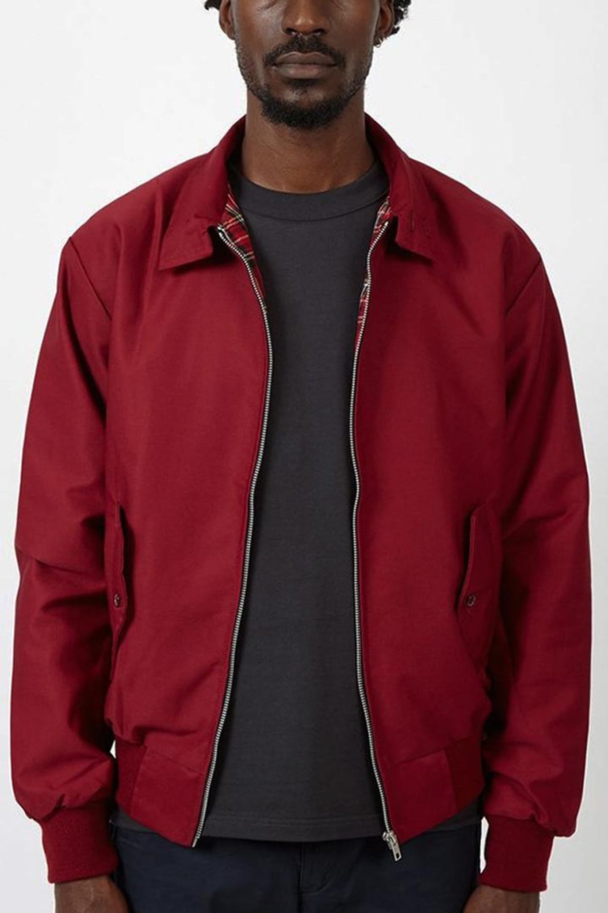 veste homme coupe droite col chemise en bordeaux