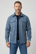 veste homme coupe overshirt col structuré en bleu clair