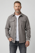 veste homme coupe overshirt col structuré en gris clair