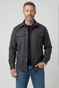 veste homme coupe overshirt col structuré en gris foncé