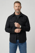 veste homme coupe overshirt col structuré en noir