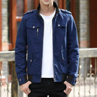 veste homme coupe structurée poches zippées en bleu