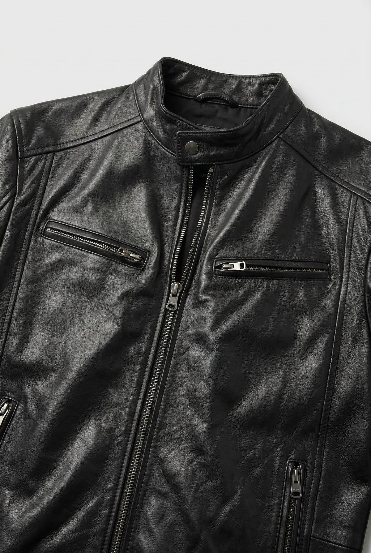 veste homme effet cuir multi-poches zippées