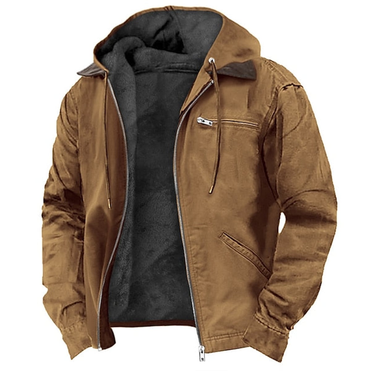 veste homme imperméable coupe droite en marron