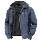 veste homme imperméable coupe droite en bleu