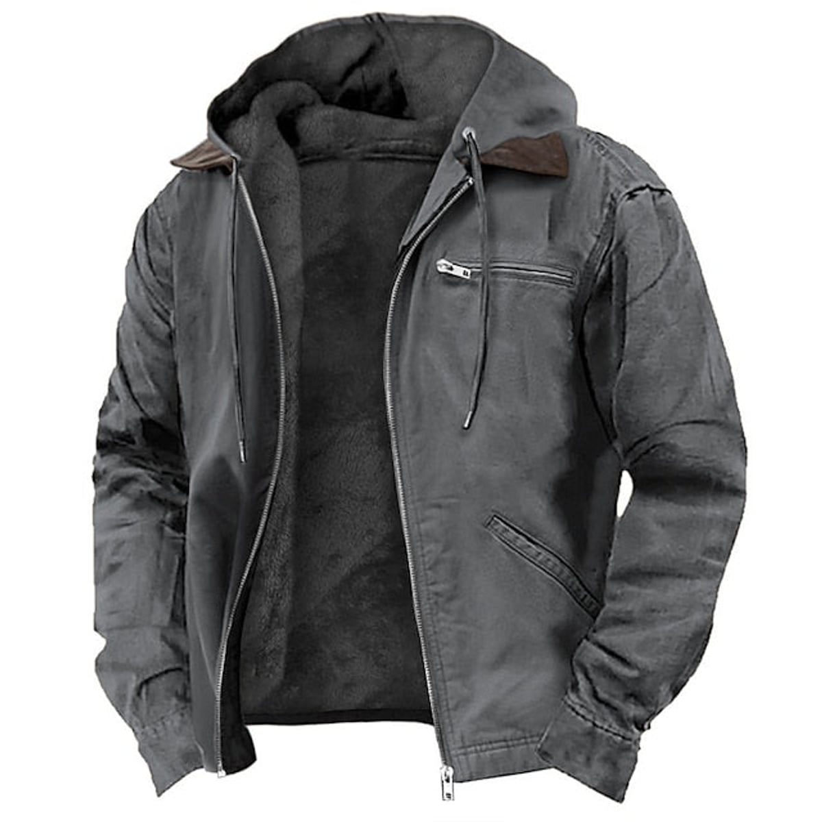 veste homme imperméable coupe droite en gris