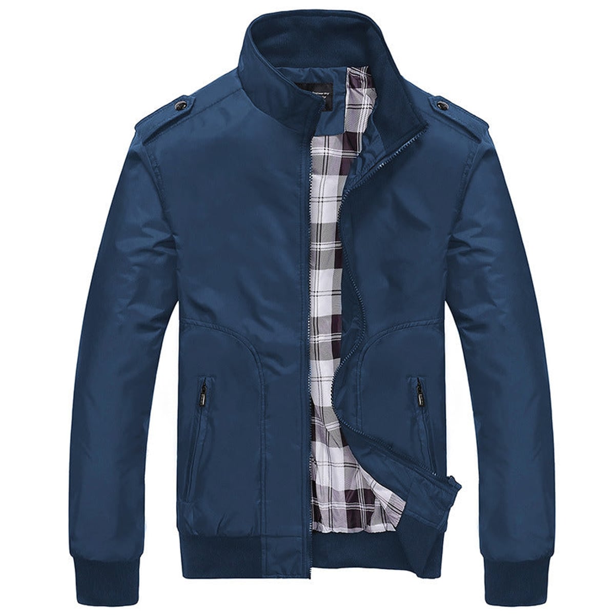 veste homme manches longues poches zippée bleu