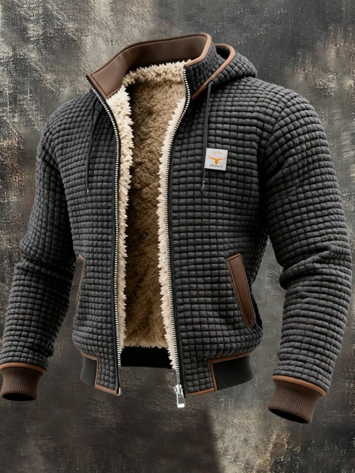 veste homme manches longues poches zippées en gris