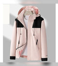 veste homme mi-saison à capuche zippée en rose pâle