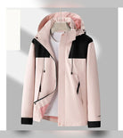veste homme mi-saison à capuche zippée en rose pâle