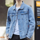 veste homme mi-saison coupe droite en bleu clair