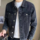 veste homme mi-saison coupe droite en gris foncé