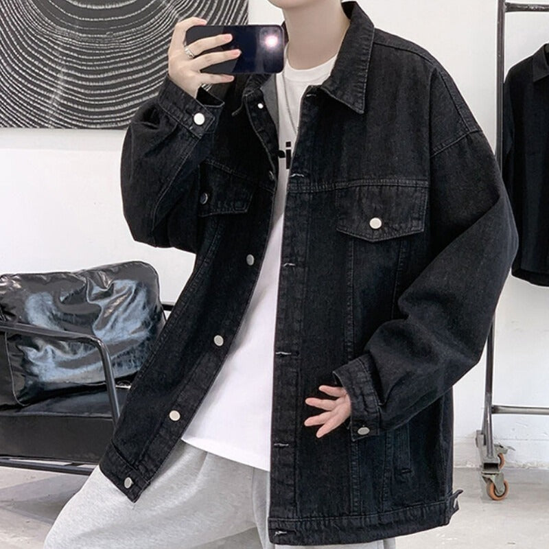 veste homme mi-saison coupe droite en noir

