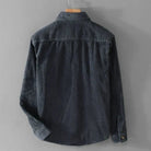 veste homme mi-saison coupe droite velours côtelé en bleu marine