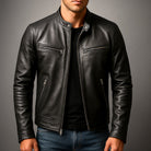 veste homme style vintage coupe droite en noir