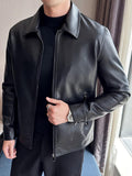 veste homme zip col rabattu en noir
