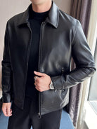 veste homme zip col rabattu en noir