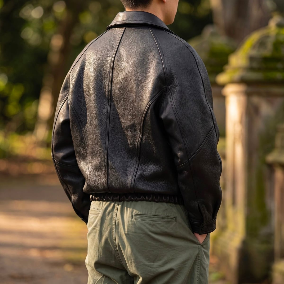 veste homme zip col structuré oversize