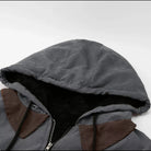 veste homme zippée à capuche doublée en gris