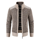 veste homme zippée col montant en marron café