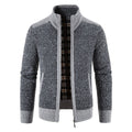 veste homme zippée col montant en gris foncé