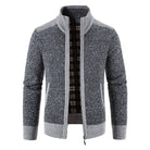veste homme zippée col montant en gris foncé