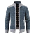 veste homme zippée col montant en bleu