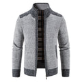 veste homme zippée col montant en gris clair