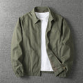 veste homme zippée coupe droite en kaki