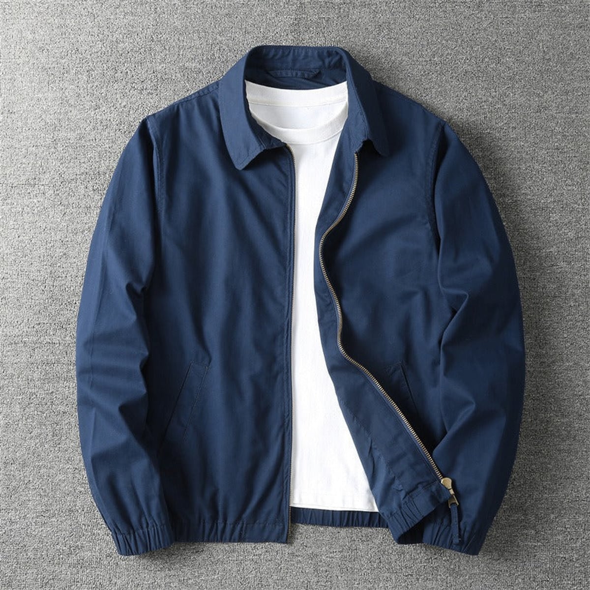 veste homme zippée coupe droite en marine