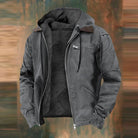 veste homme zippée multi-poches en gris