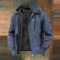 veste homme zippée multi-poches en bleu