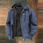 veste homme zippée multi-poches en bleu