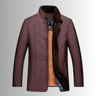 veste matelassée homme col montant coupe droite en rouge