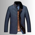 veste matelassée homme col montant coupe droite en bleu marine