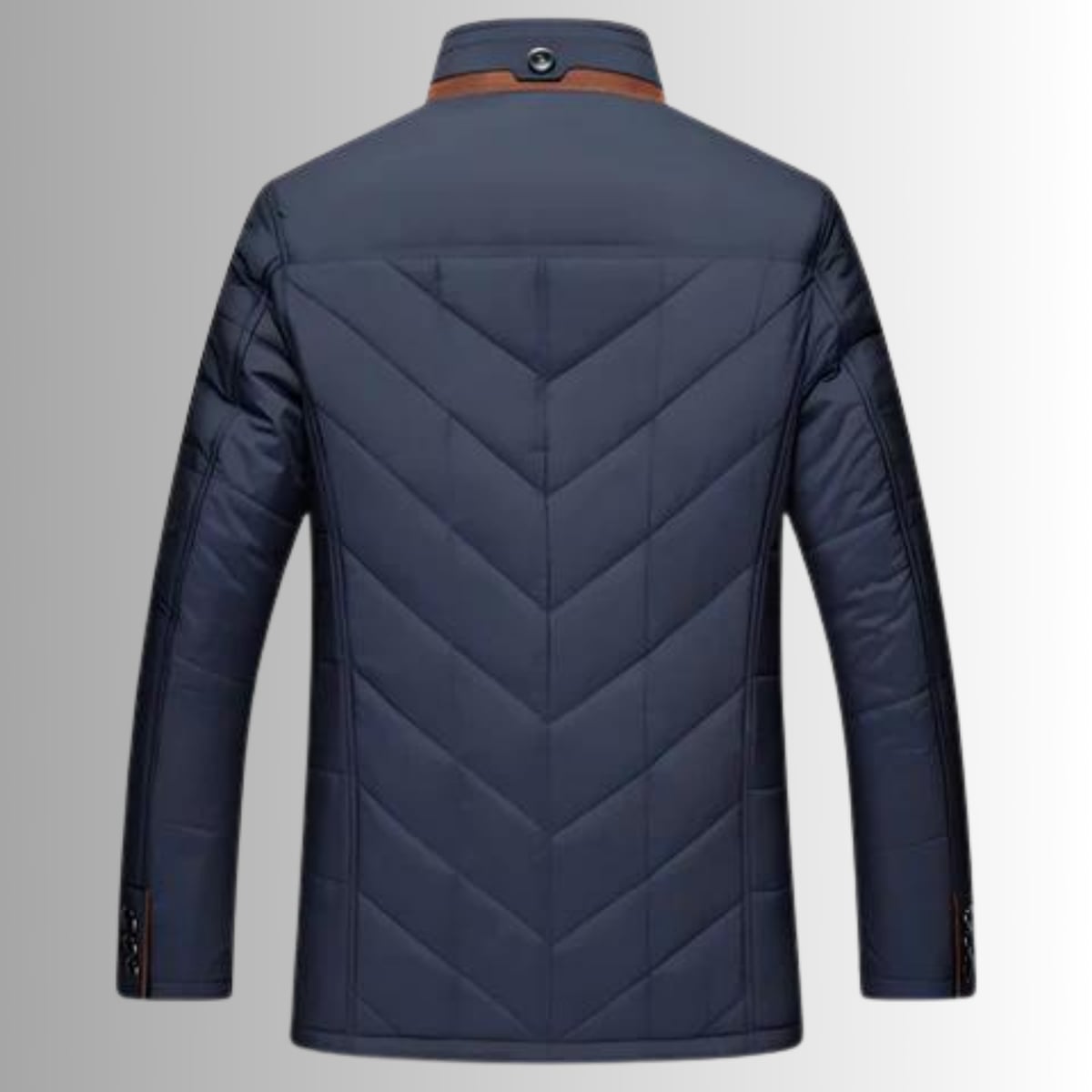 veste matelassée homme col montant coupe droite en bleu marine