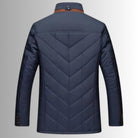 veste matelassée homme col montant coupe droite en bleu marine