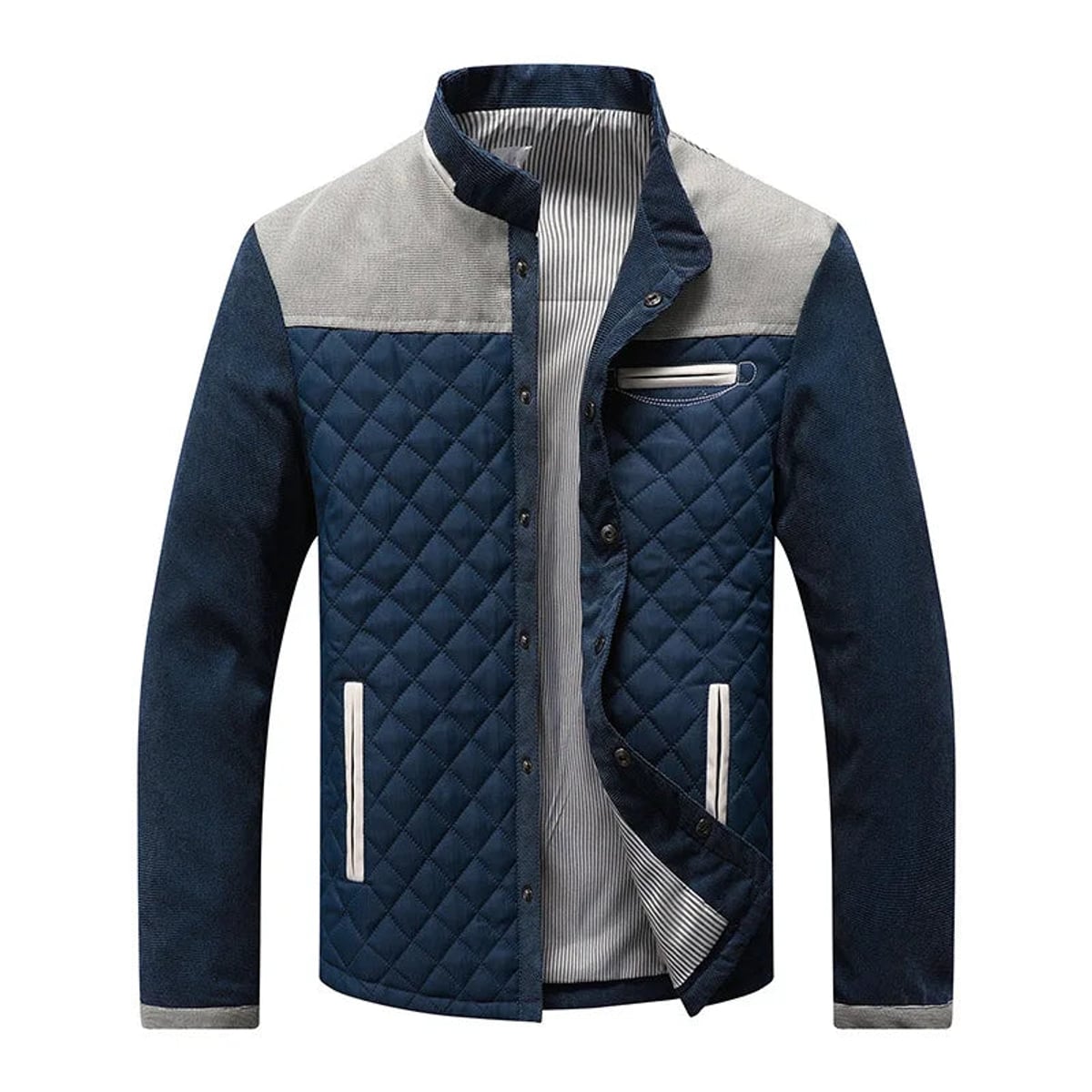 veste matelassée homme coupe droite en gris