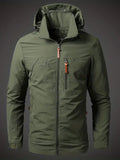 veste outdoor homme coupe droite imperméable en vert clair