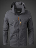 veste outdoor homme coupe droite imperméable en gris