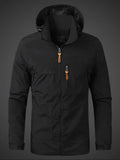 veste outdoor homme coupe droite imperméable en noir