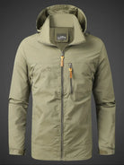 veste outdoor homme coupe droite imperméable en kaki
