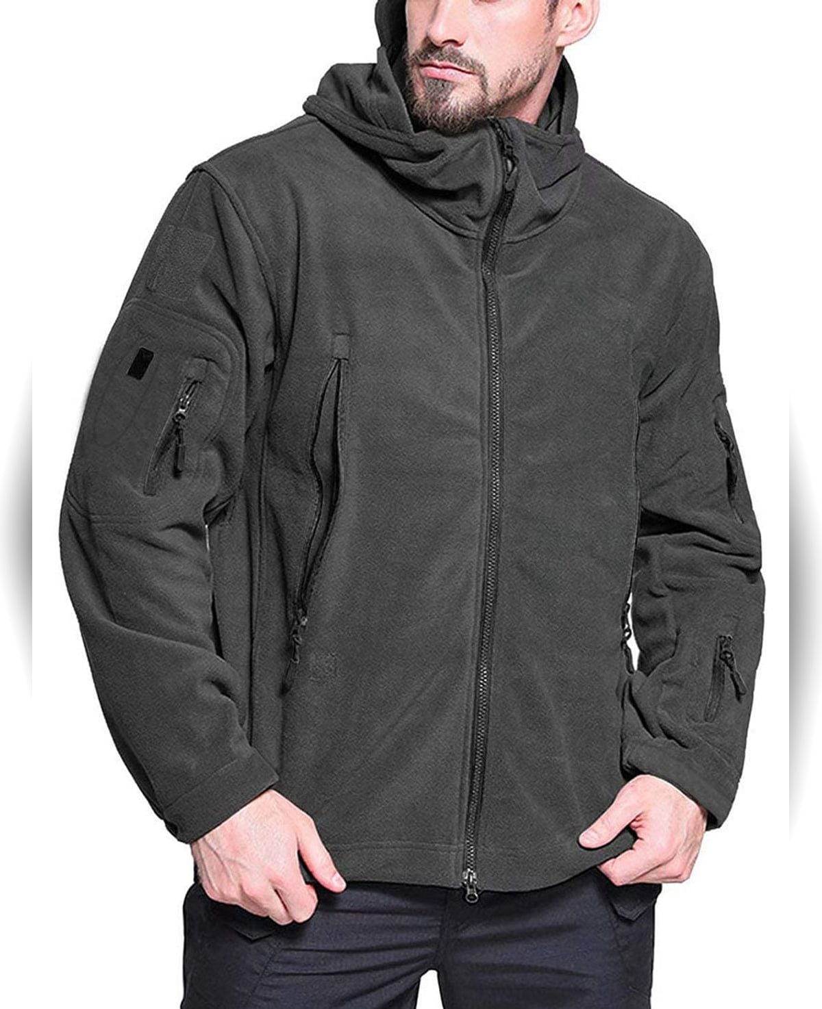 veste polaire homme coupe droite zippée